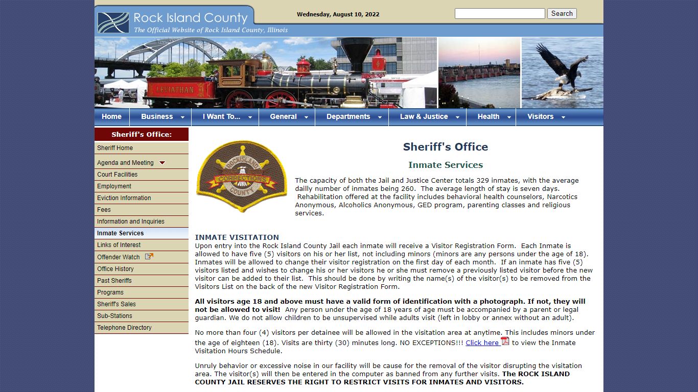 Rock Island County Sheriff' s Office - Inmate Services